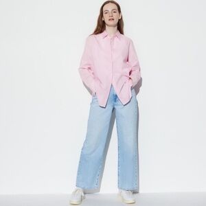 Nordstrom Cotton Poplin Button Dress Shirt Women’s Size Medium Pink